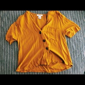 Yellow Button Down Tee